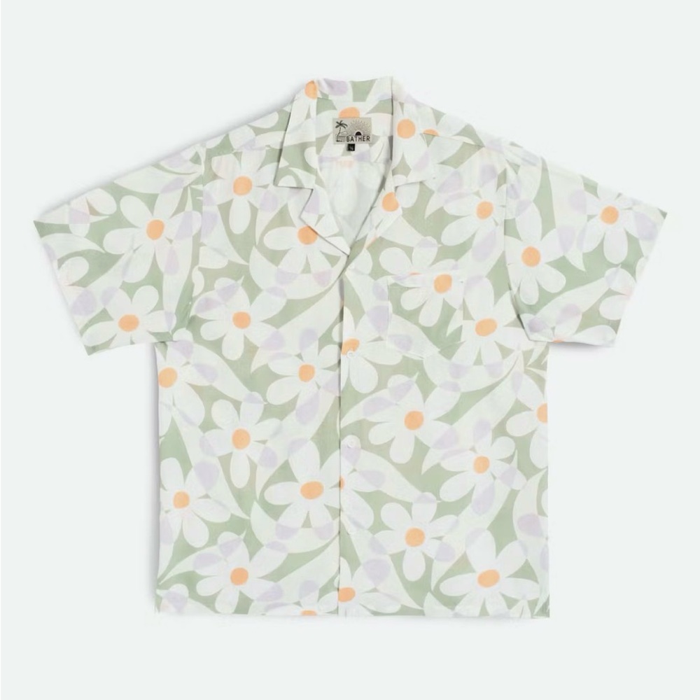 Bather men’s Sage Daisy Camp Shirt - medium